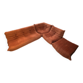 Togo set by Michel Ducaroy for Ligne Roset – 4 pieces in orange velvet.