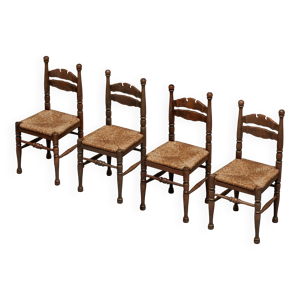 Lot de 4 chaises en chêne
