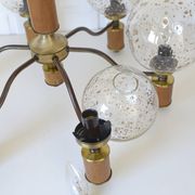 Suspension vintage en laiton, élégante et rustique, style colonial
