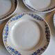 Set of 12 antique Art Deco plates, earthenware from Creil Montereau.