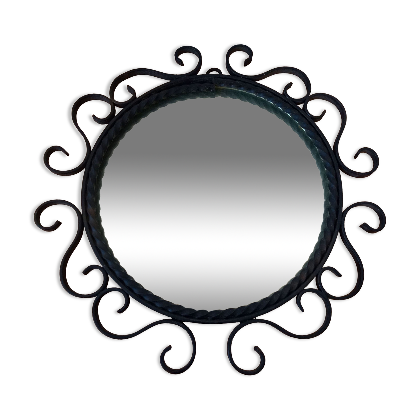 Miroir en fer forgé, années 50, L31 cm