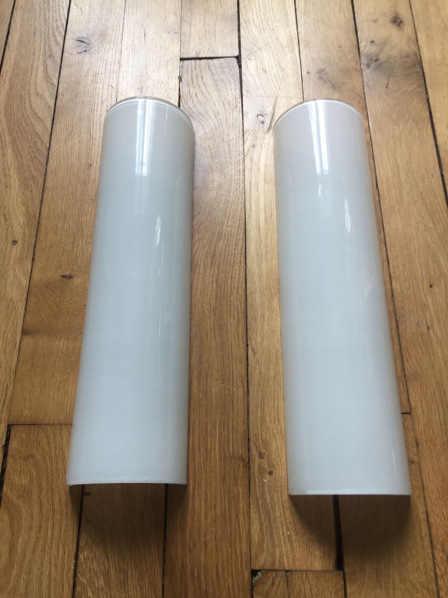 Pair of modernist wall light bauhaus minimalist tube half cilindre