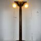 Midcentury brutalist oak floor lamp with 4 spheres, 1970s  by Temde Leuchten