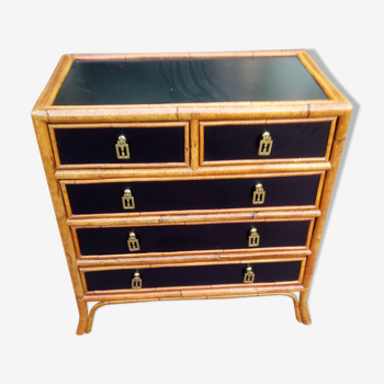 Rattan chest of drawers