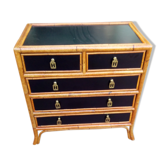 Rattan chest of drawers