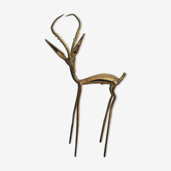 Statuette antilope en laiton vintage