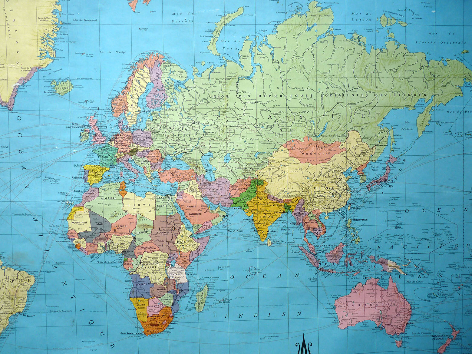 Mappemonde Carte Du Monde Planisphere Carte Taride De 1981 Selency