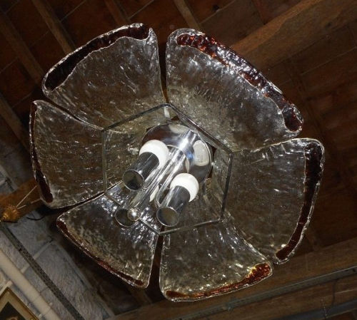 Murano glass plate chandelier from 1960