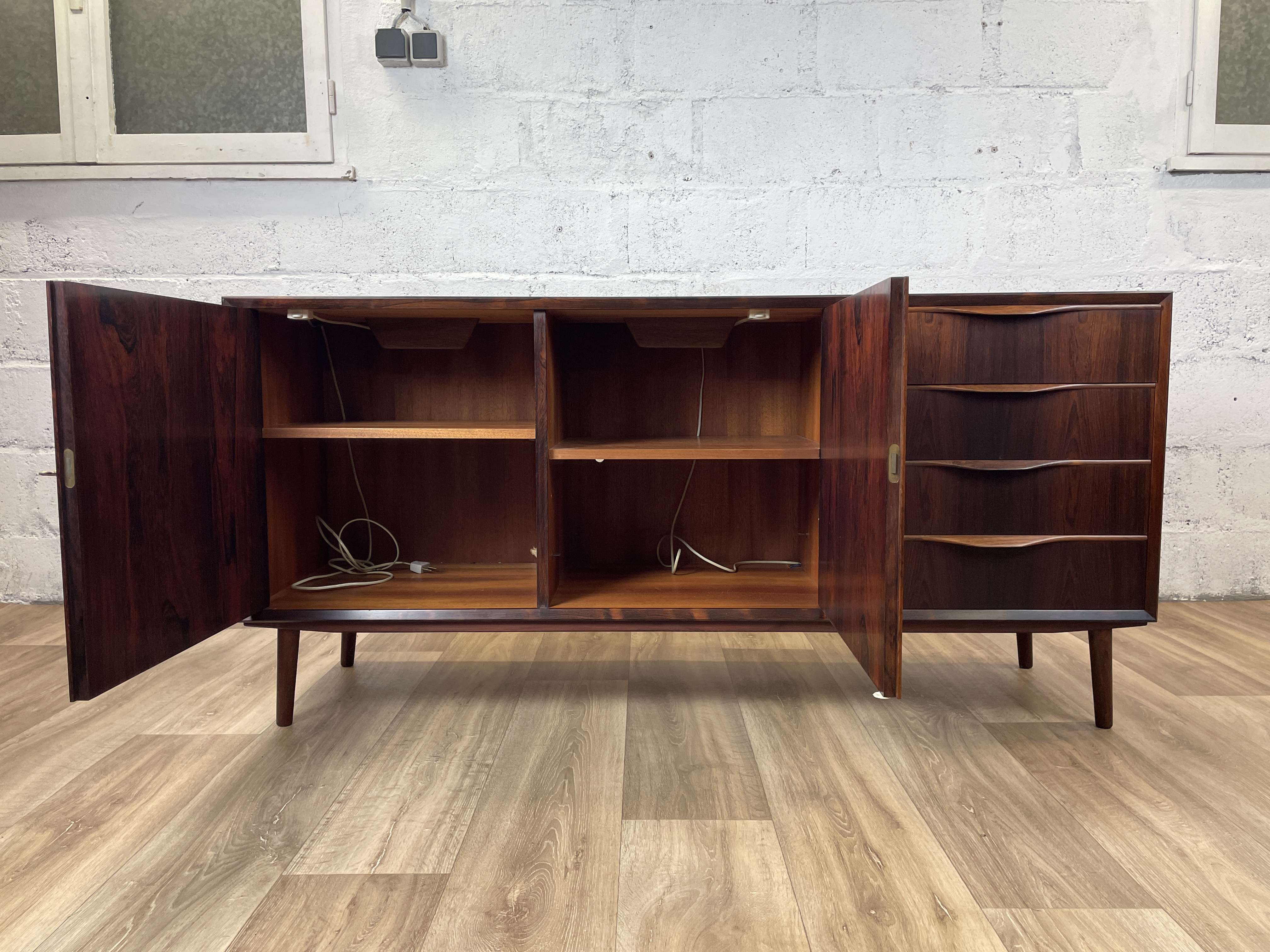 Scandinavian rosewood sideboard by Erling Torvits, 60s