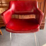 Red armchair 60s in skai