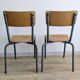 Paire de chaises d’école vintage années 50 esprit Jacques Hitier