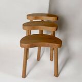 Trio of solid wood "bean" coffee tables
