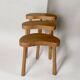 Trio of solid wood "bean" coffee tables