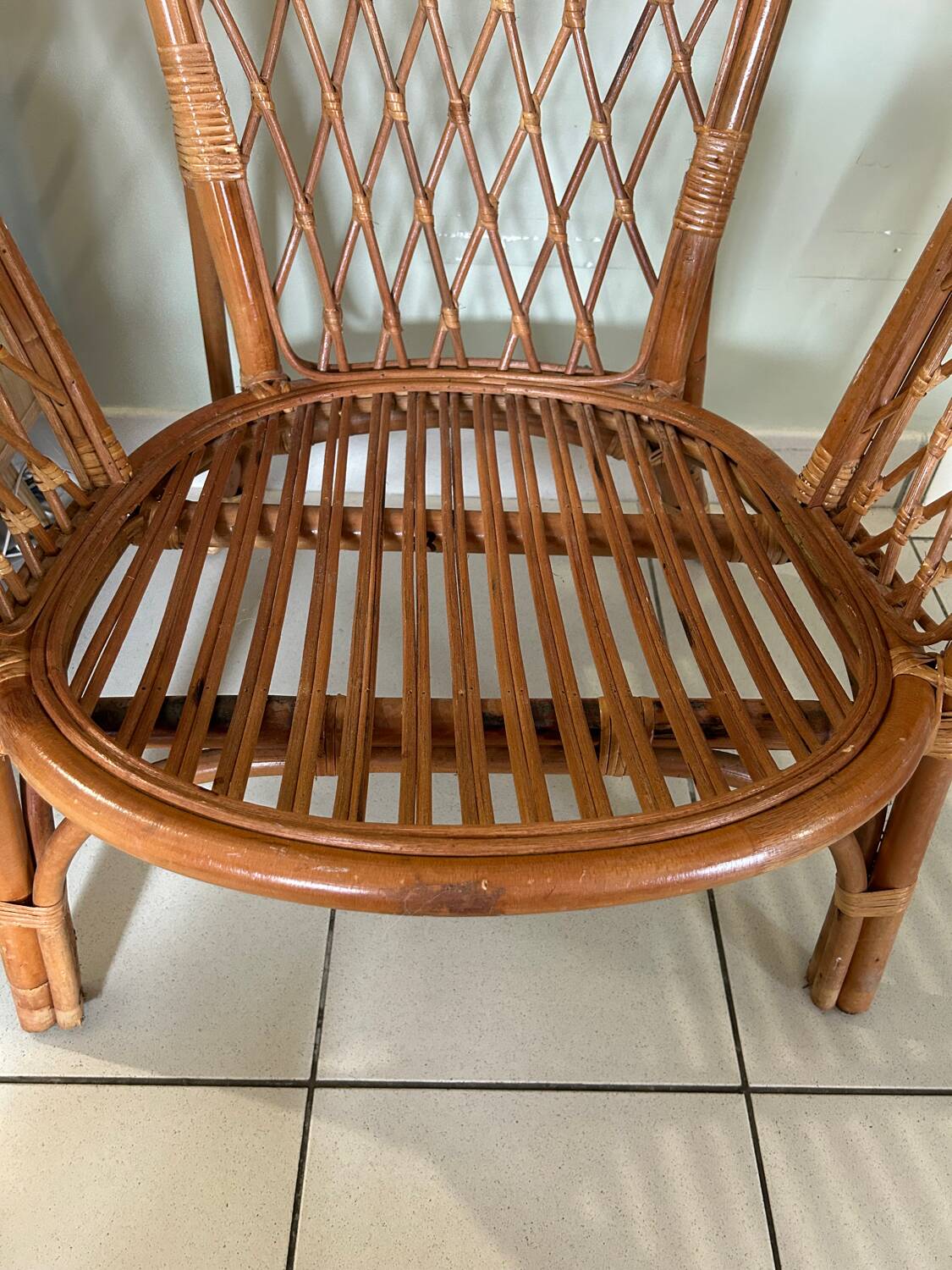 Vintage rattan armchair