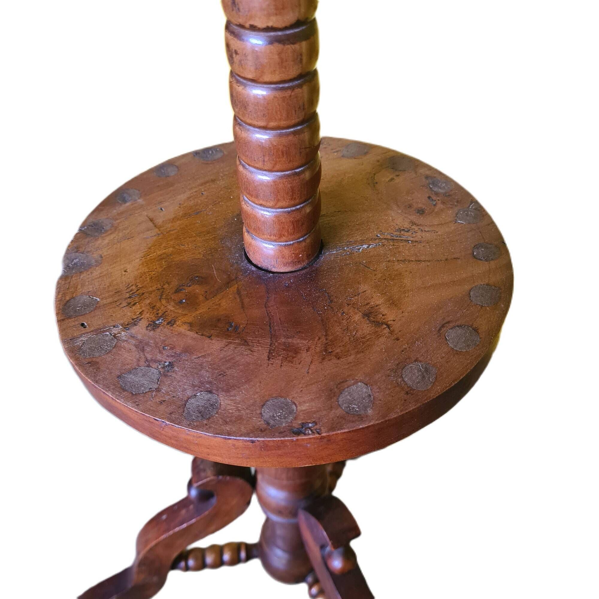 French Walnut Side Table On Tripod, Late 19th Century