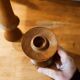Pair of Scandinavian teak candle holders