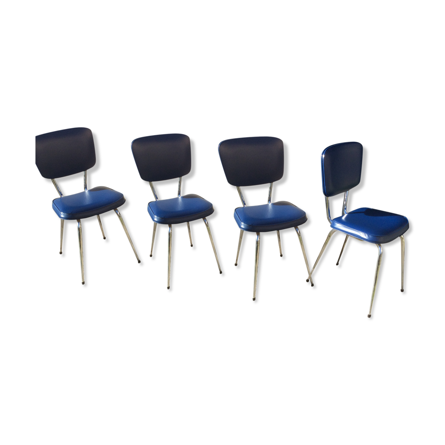 Lot from 4 vintage chairs in skai