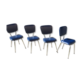 Lot dès 4 chaises vintage en skaï