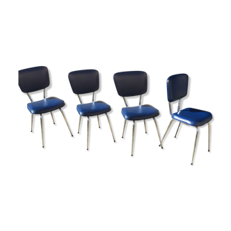 Lot dès 4 chaises vintage en skaï