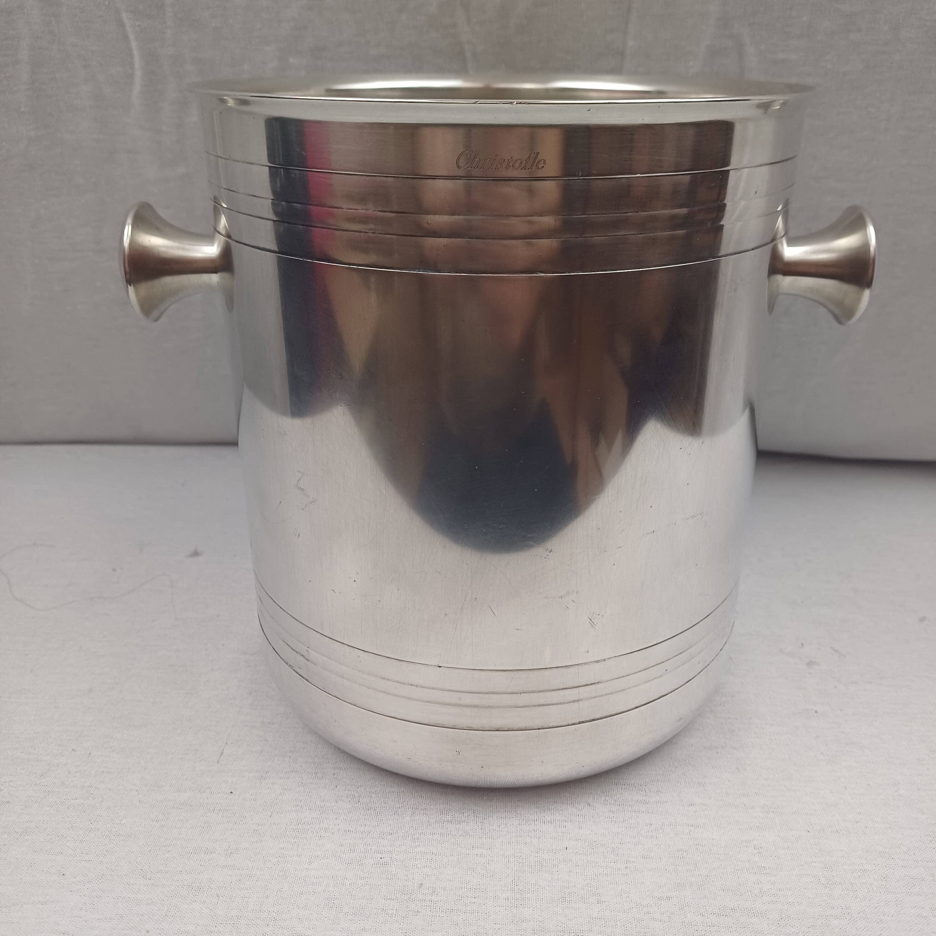 Christofle modèle vibration - seau à champagne Luc Lanel métal argenté tbe