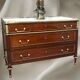 Commode Dite Officier Louis XVI Époque 19ème(XIXème) Acajou & Marbre