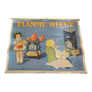 Affiche lithographiée flamme bleu