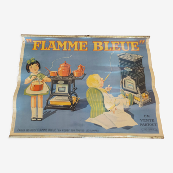 Blue flame lithographed poster