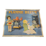 Affiche lithographiée flamme bleu