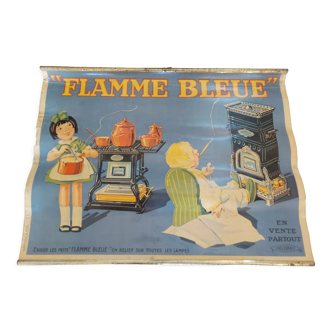 Blue flame lithographed poster