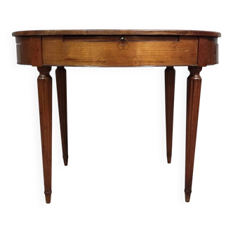 Louis XVI period marquetry bouillotte table, circa 1790-1800