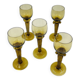 Lot de 5 verres à vin Roemer ambrés