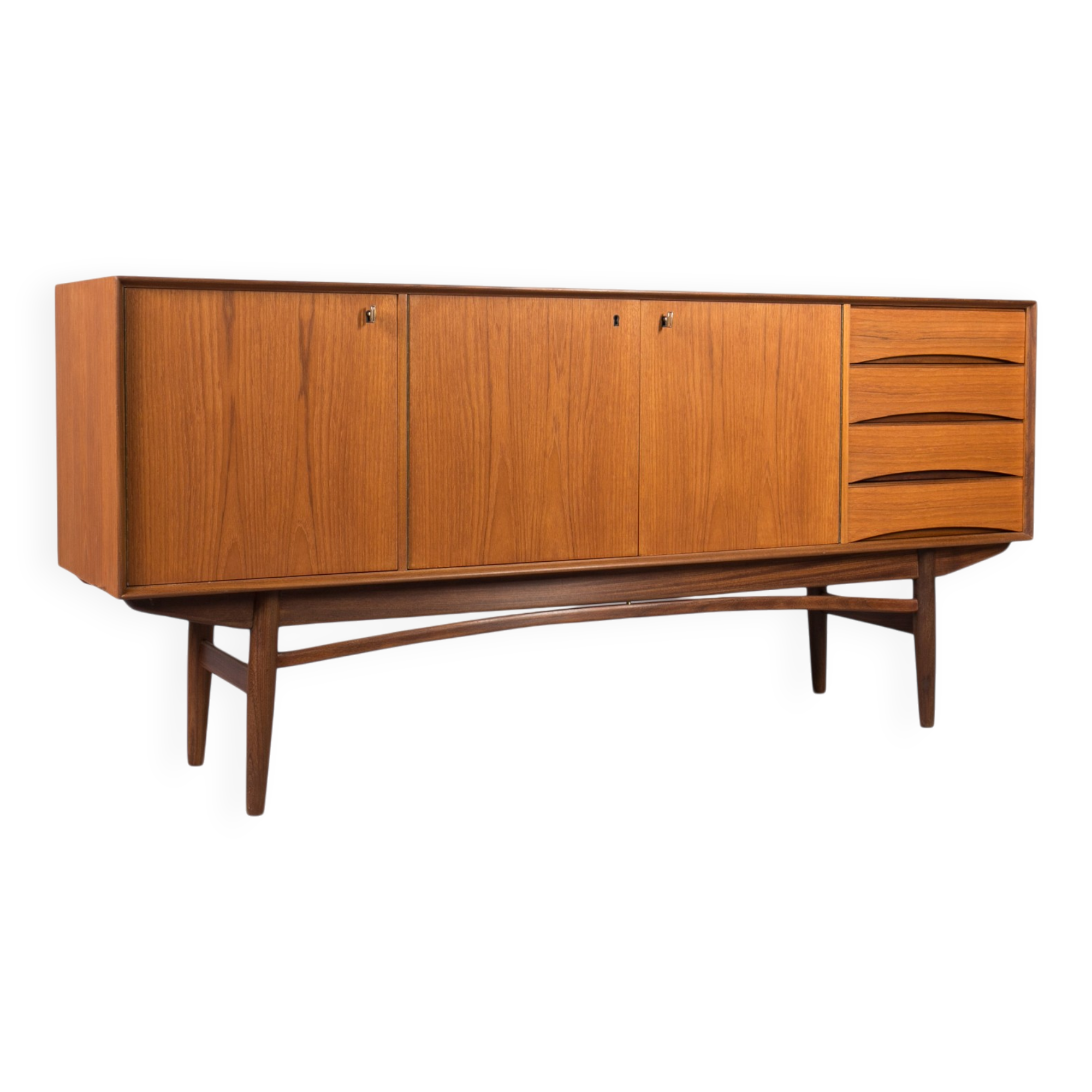 Midcentury Teak Sideboard, Norway, 1960s, Gustav Bahus Style, Fully Restore