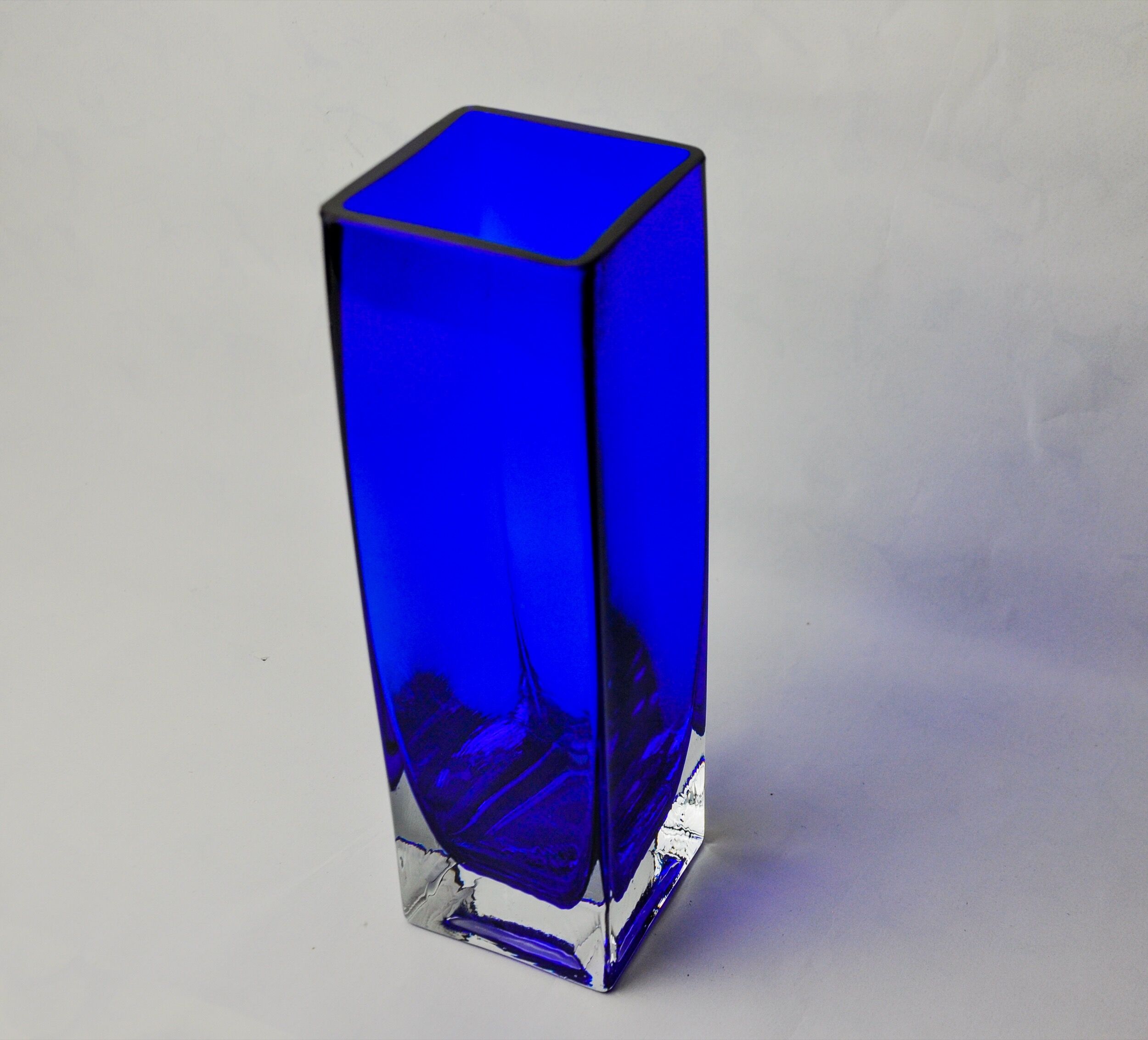 Vase sommerso by Petr hora, blue glass, Czech Republic, 1970
