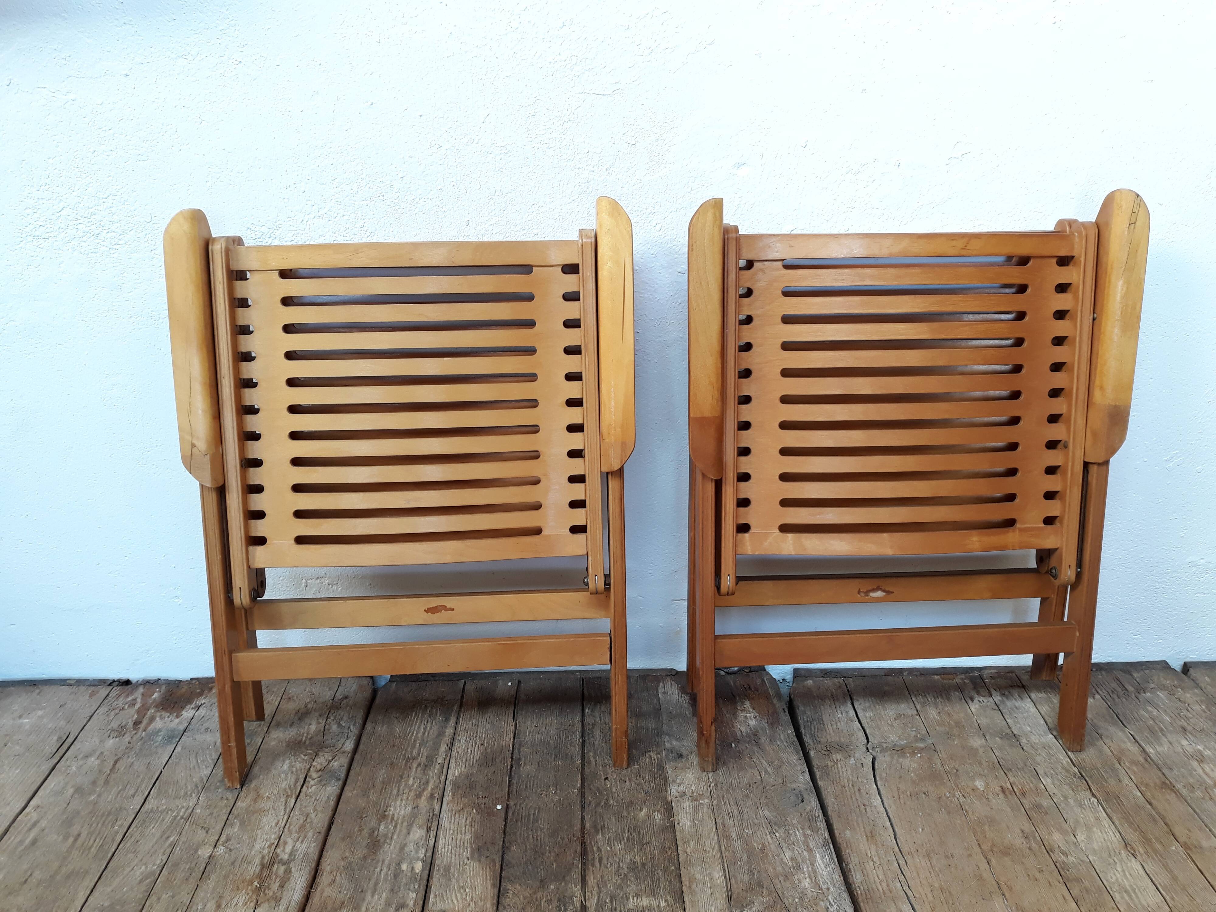 2 folding chairs vintage Rex lounge by Niko Kralj design