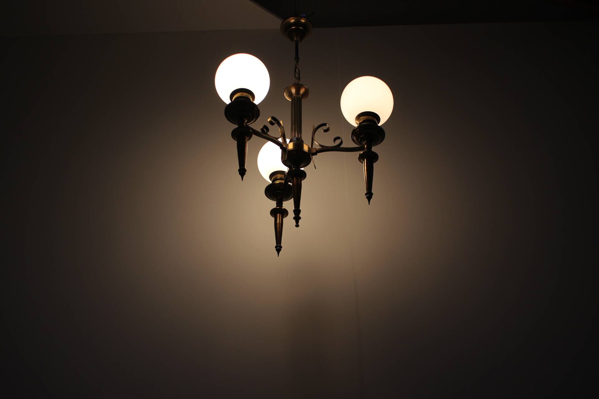 Brass Art Deco Candlestick, 1930s, Czechoslovakia