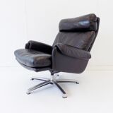 ESA black leather armchair by Werner Langenfeld