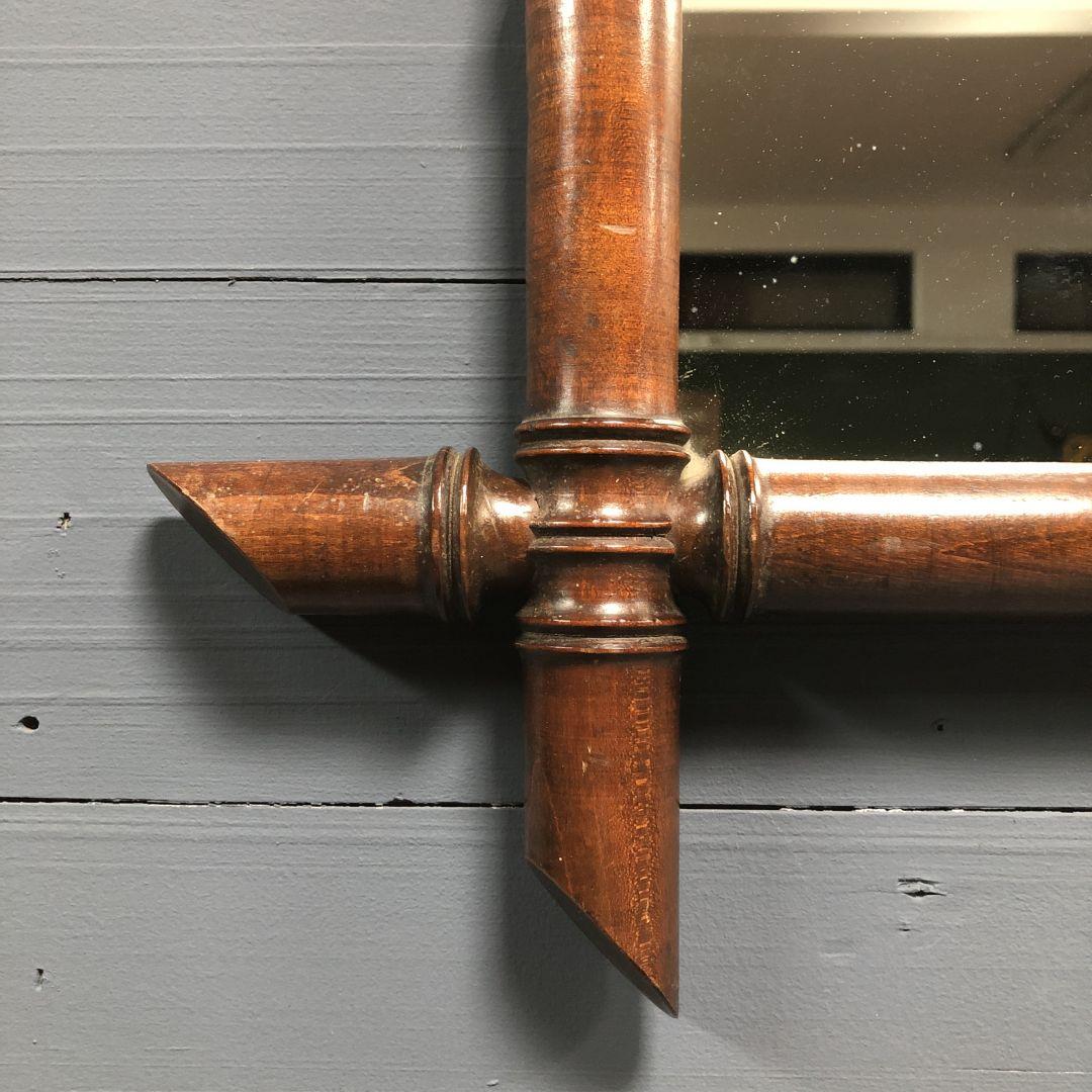 Bamboo faux mirror with dark brown frame 81x63cm