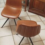 Set of 2 Vintage Faux Leather Chairs