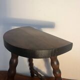 Solid wood tripod stool with turned legs