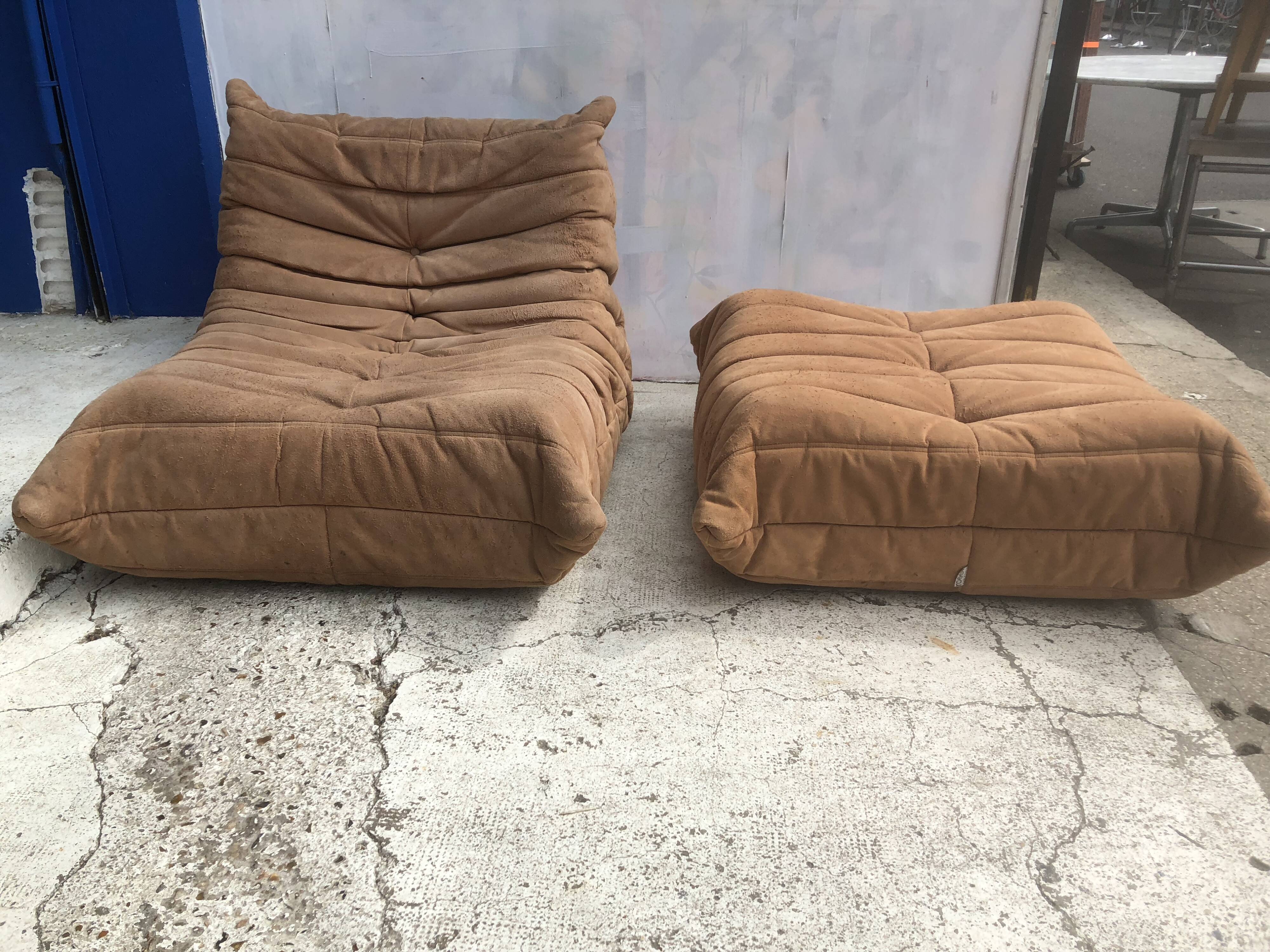 Togo Ligne Roset armchair and pouf