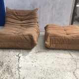 Togo Ligne Roset armchair and pouf