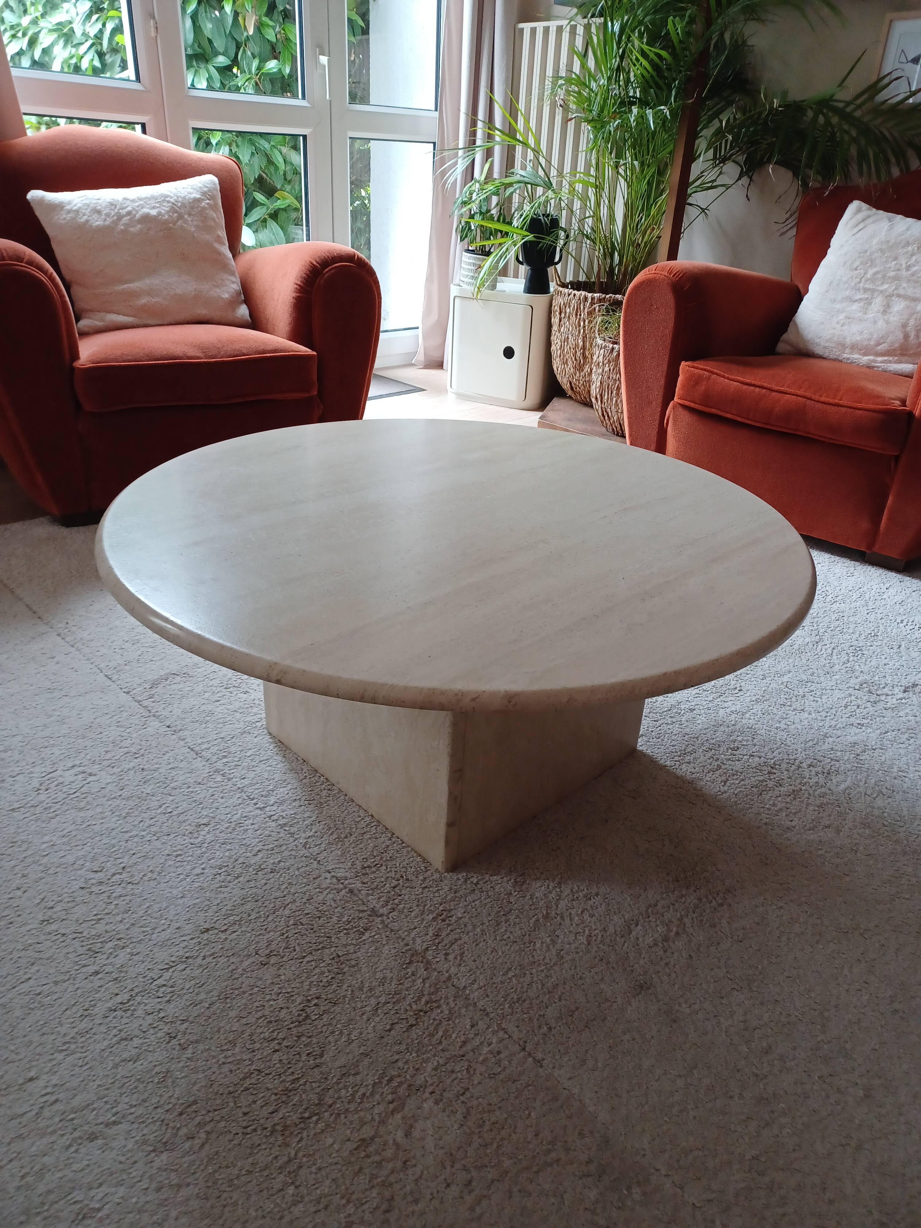 Vintage travertine coffee table