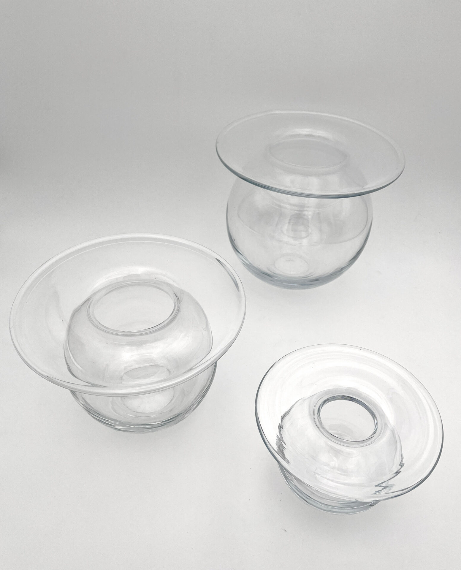 Rare Trio Vases "Saturnus" Nanny Still Riihimäen Lasi 1960