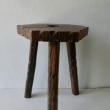 Massive pine tripod stool