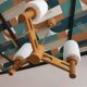 Lustre en bois et opaline République Tchèque 1970
