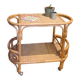 Rolling serving table rattan