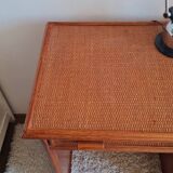 Vintage rattan desk from the 1970s.