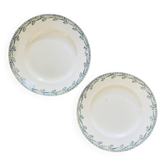 Set of 2 flat ironstone plates MDL & Hamage
