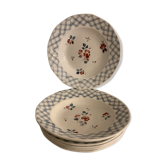 6 hollow plates Digoin Sarreguemines model Bastia art deco