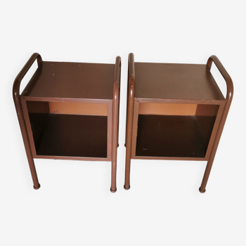 Pair of boarding school bedside tables